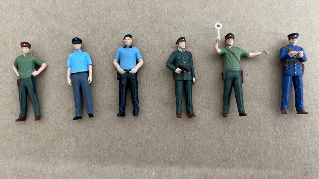 6-ti členná skupina do diorama, ručně malované, 3D tisk figurek